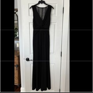 Windsor Illusion Sequin Back Black Evening Gown, Size Large